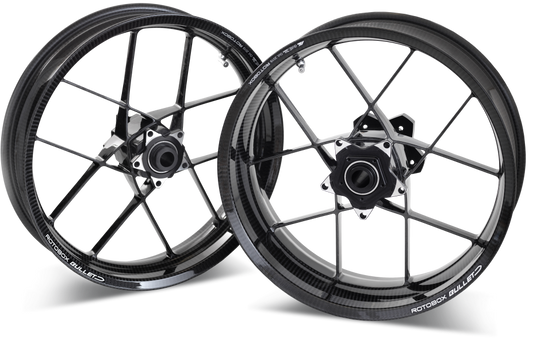 Jante AV & ARR carbone Hayabusa + porte couronne + couronne anodisée Or